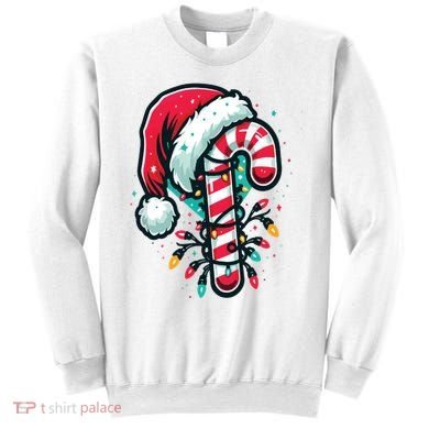 Candy Cane Christmas Sweet Candy Light Sweatshirt