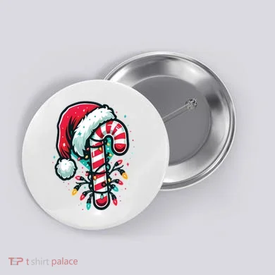 Candy Cane Christmas Sweet Candy Light Button