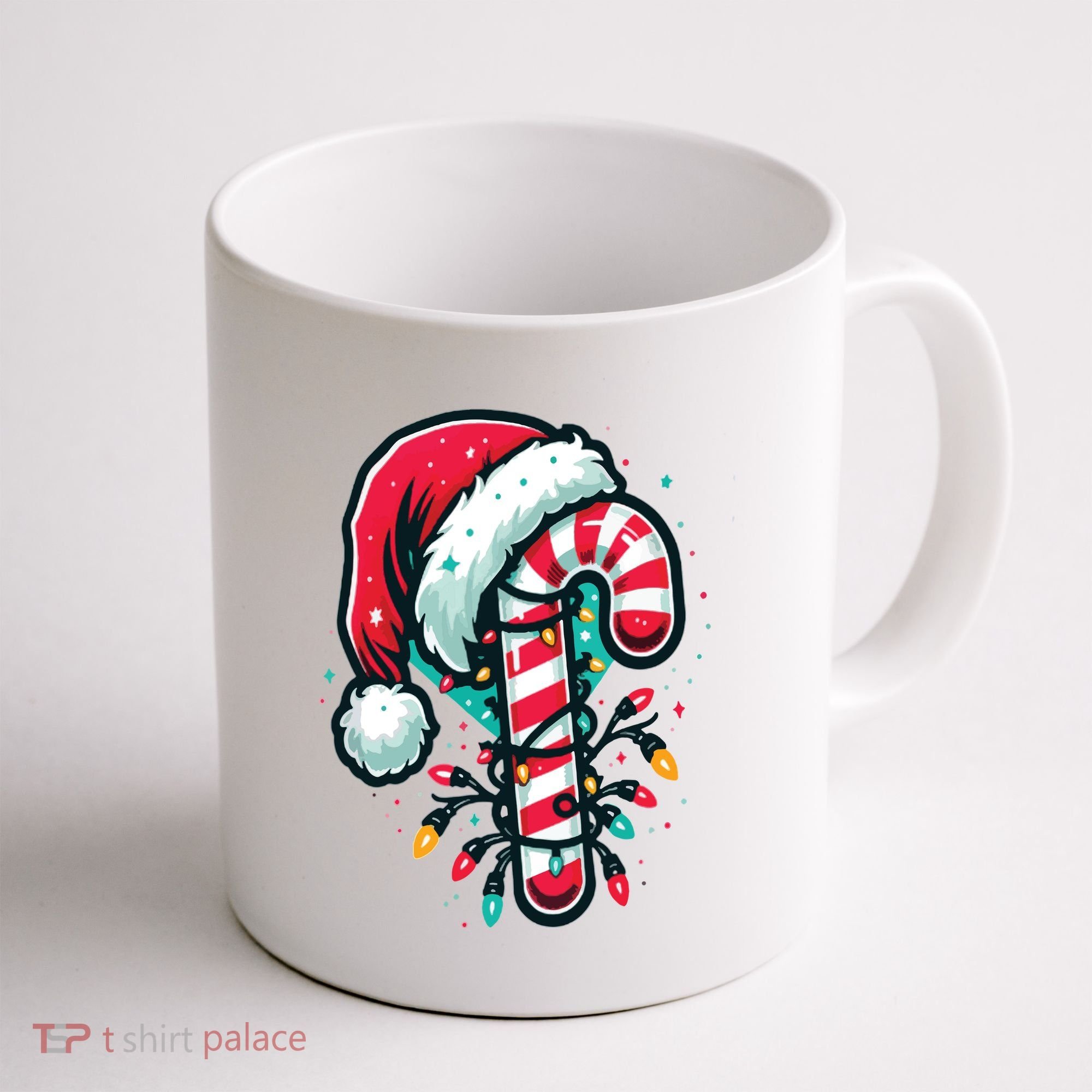 Candy Cane Christmas Sweet Candy Light Coffee Mug