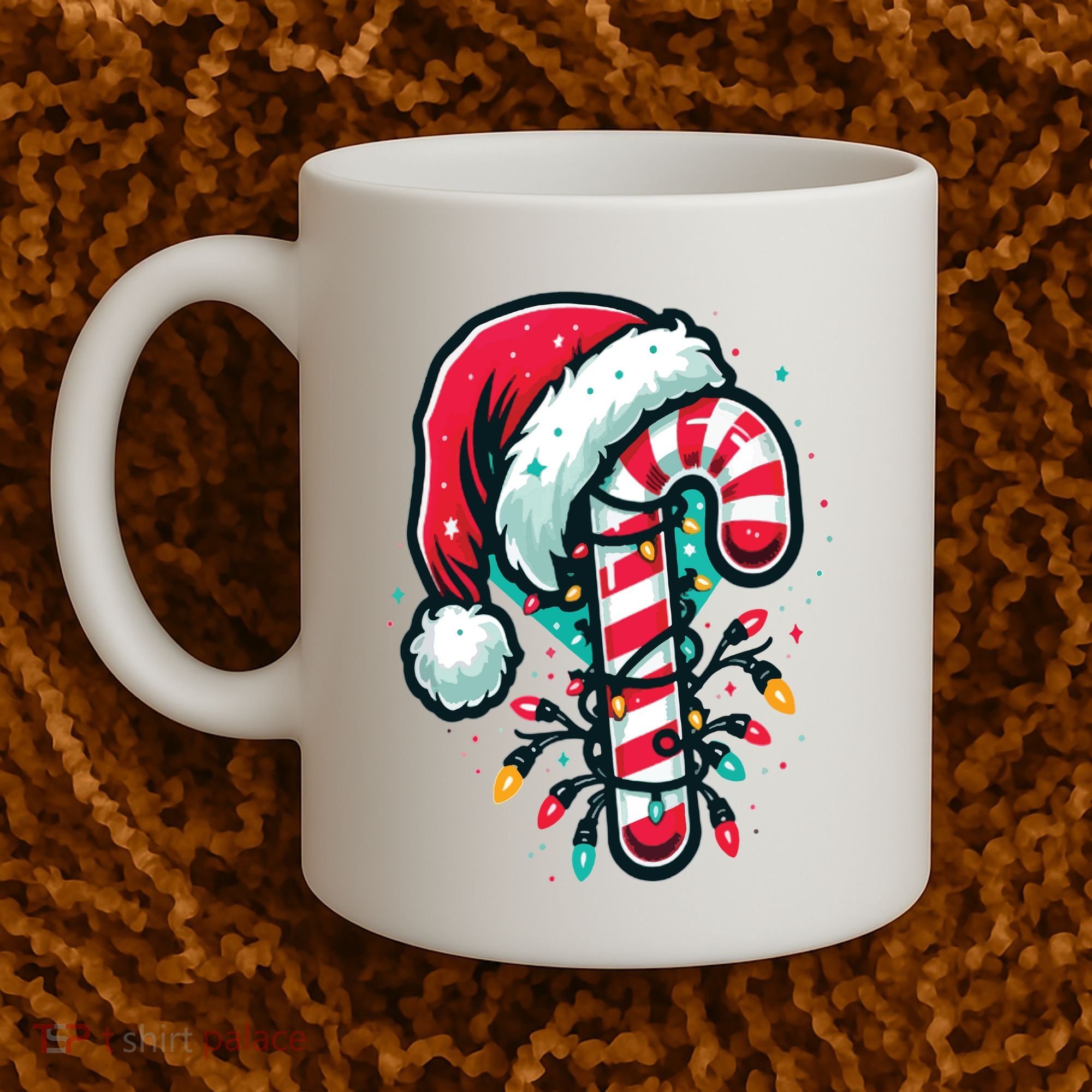Candy Cane Christmas Sweet Candy Light Coffee Mug