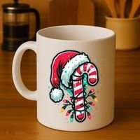Candy Cane Christmas Sweet Candy Light Coffee Mug thumb 4