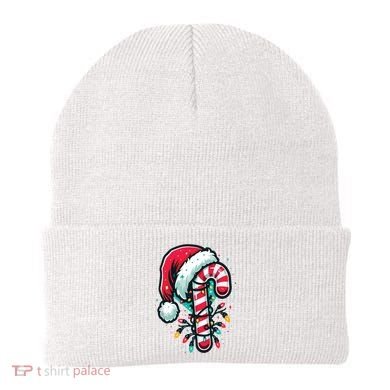 Candy Cane Christmas Sweet Candy Light Beanie