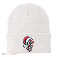 Candy Cane Christmas Sweet Candy Light Beanie thumb 0