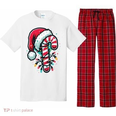 Candy Cane Christmas Sweet Candy Light Pajama Set