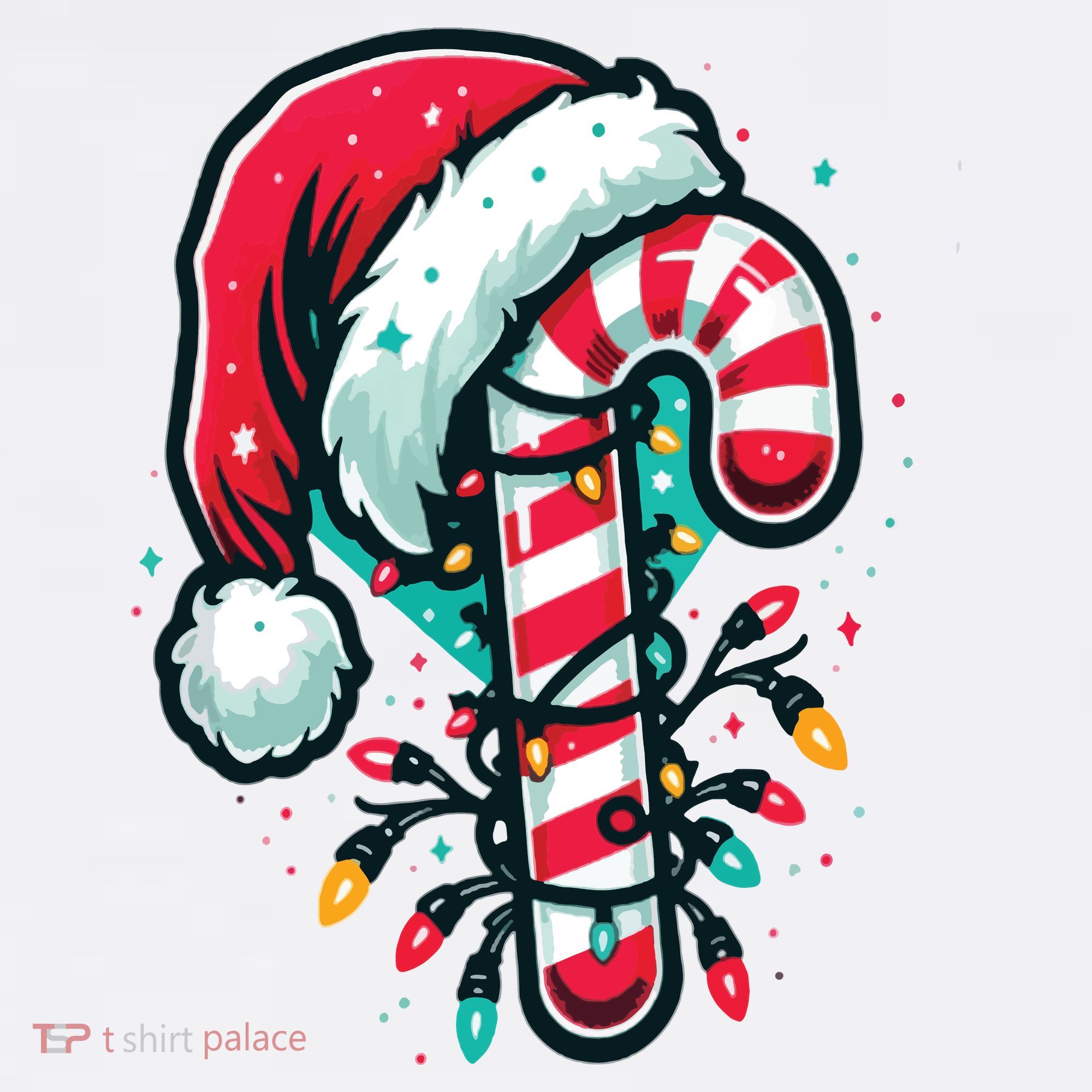 Candy Cane Christmas Sweet Candy Light Polo