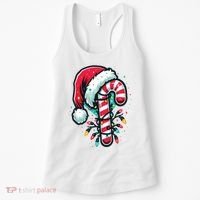 Candy Cane Christmas Sweet Candy Light Women's Tank Top thumb 0