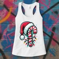 Candy Cane Christmas Sweet Candy Light Women's Tank Top thumb 3