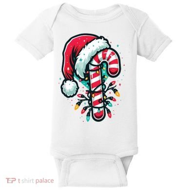 Candy Cane Christmas Sweet Candy Light Baby Bodysuit