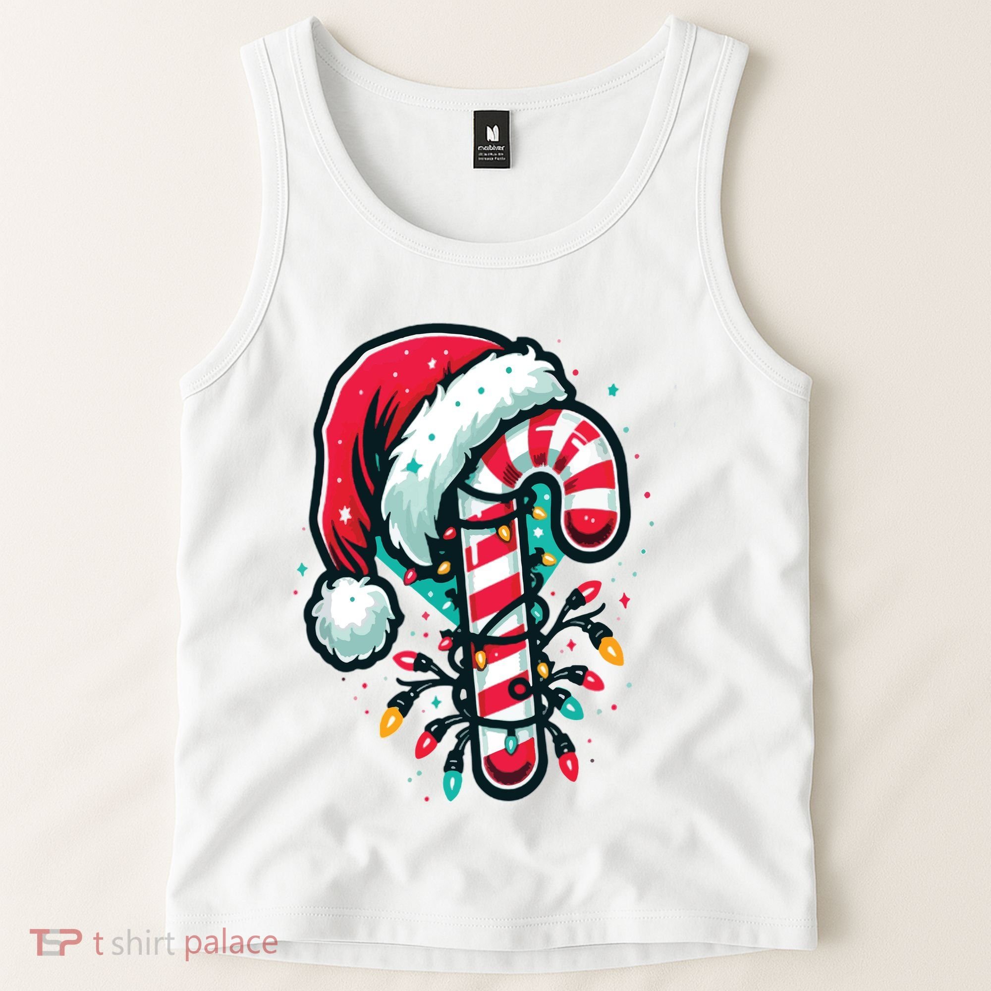 Candy Cane Christmas Sweet Candy Light Tank Top
