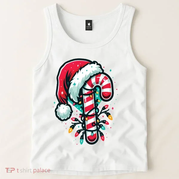 Candy Cane Christmas Sweet Candy Light Tank Top