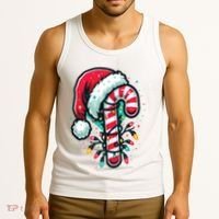 Candy Cane Christmas Sweet Candy Light Tank Top thumb 3
