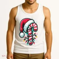 Candy Cane Christmas Sweet Candy Light Tank Top thumb 3
