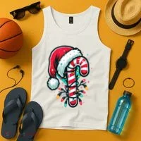 Candy Cane Christmas Sweet Candy Light Tank Top thumb 4