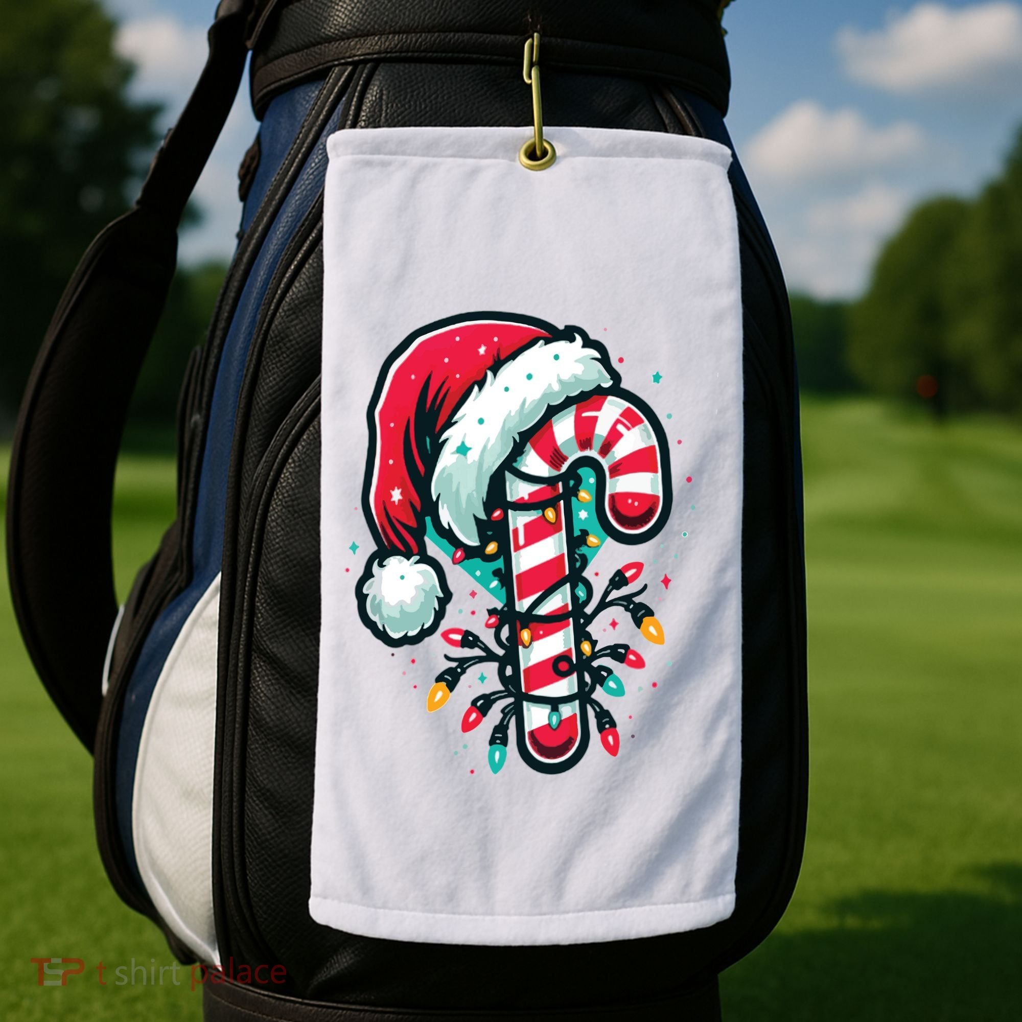 Candy Cane Christmas Sweet Candy Light Golf Towel