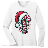 Candy Cane Christmas Sweet Candy Light Women's Long Sleeve Shirt thumb 0