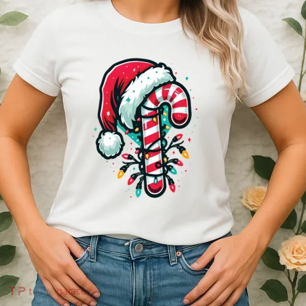 Candy Cane Christmas Sweet Candy Light Women's T-Shirt