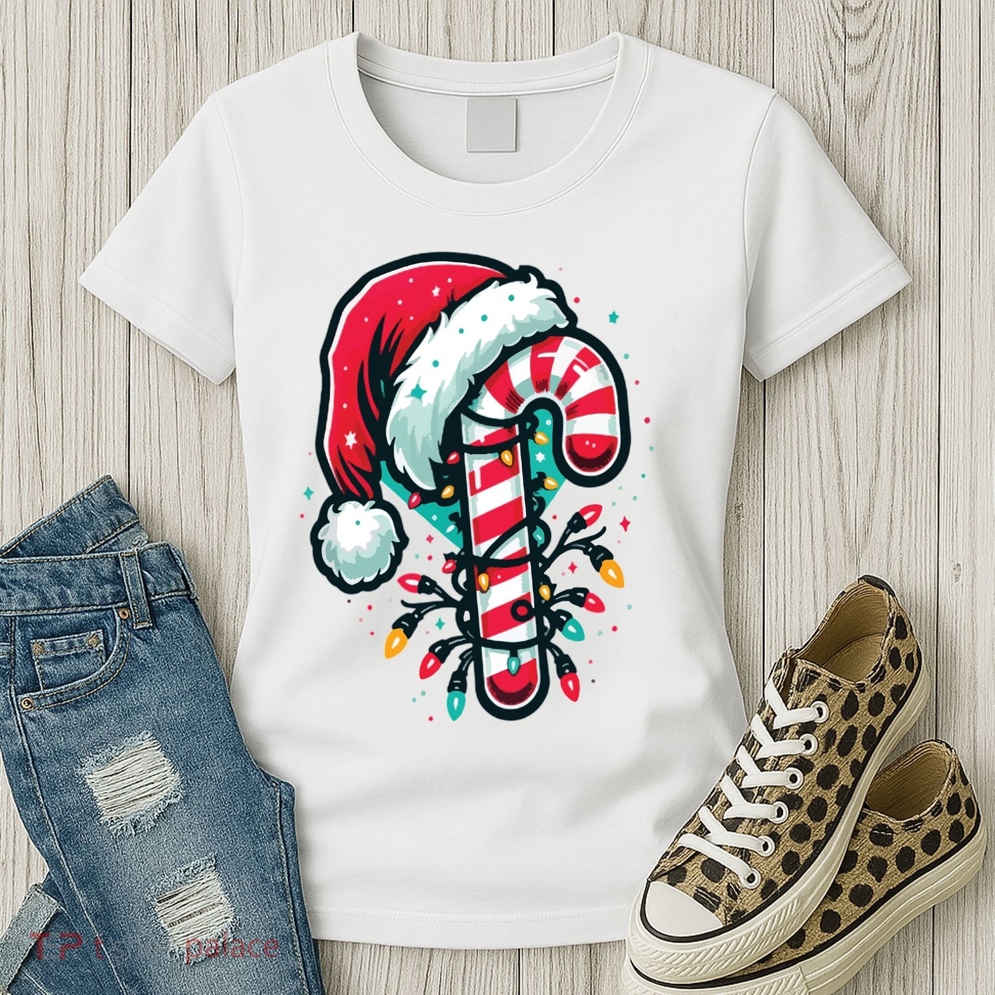 Candy Cane Christmas Sweet Candy Light Women's T-Shirt