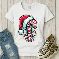 Candy Cane Christmas Sweet Candy Light Women's T-Shirt thumb 3