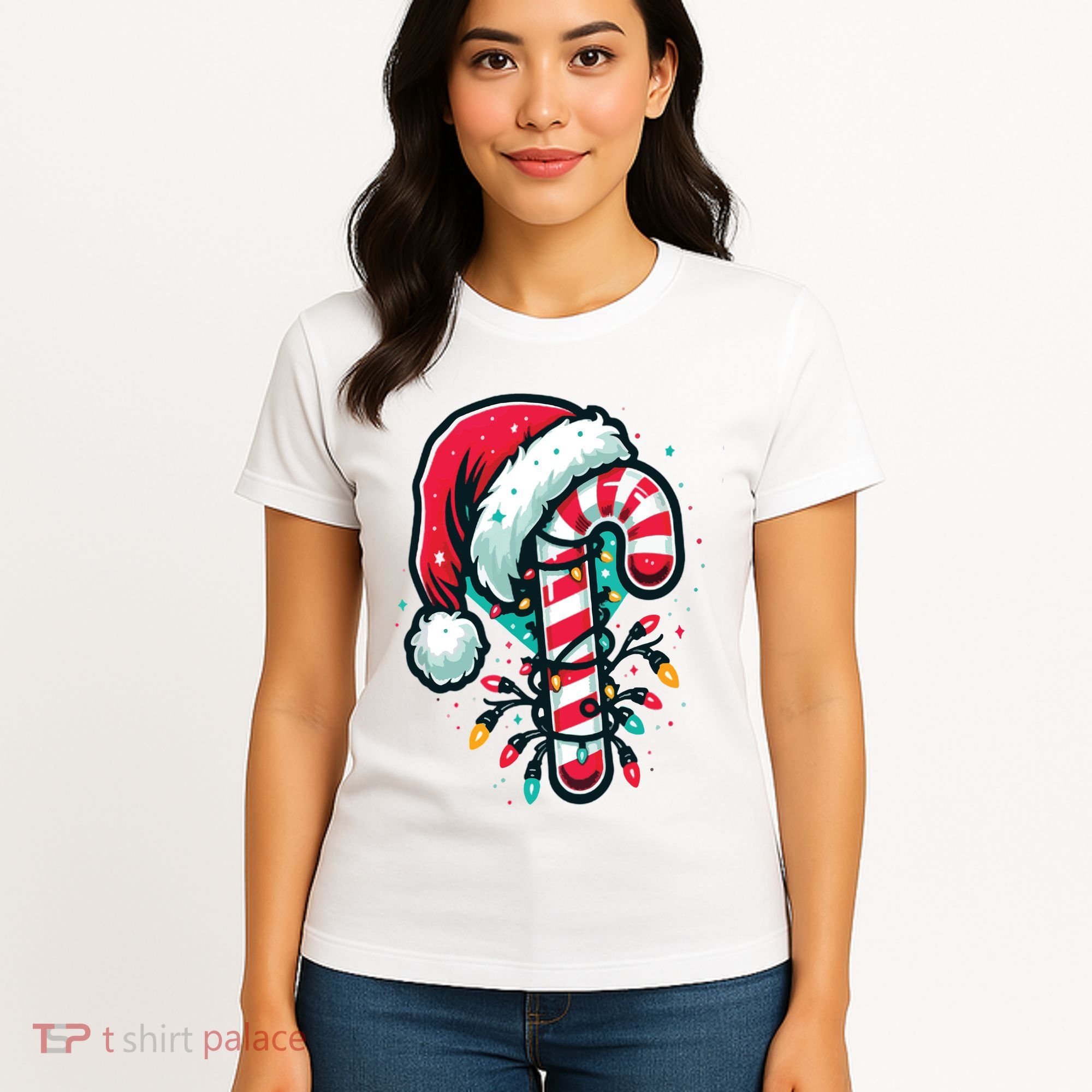 Candy Cane Christmas Sweet Candy Light Women's T-Shirt
