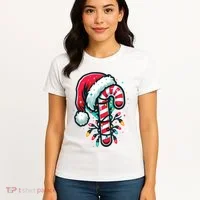 Candy Cane Christmas Sweet Candy Light Women's T-Shirt thumb 4