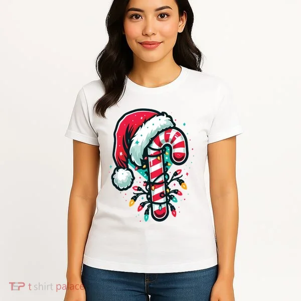 Candy Cane Christmas Sweet Candy Light Women's T-Shirt