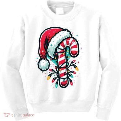 Candy Cane Christmas Sweet Candy Light Kids Sweatshirt