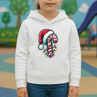 Candy Cane Christmas Sweet Candy Light Kids Hoodie thumb 3
