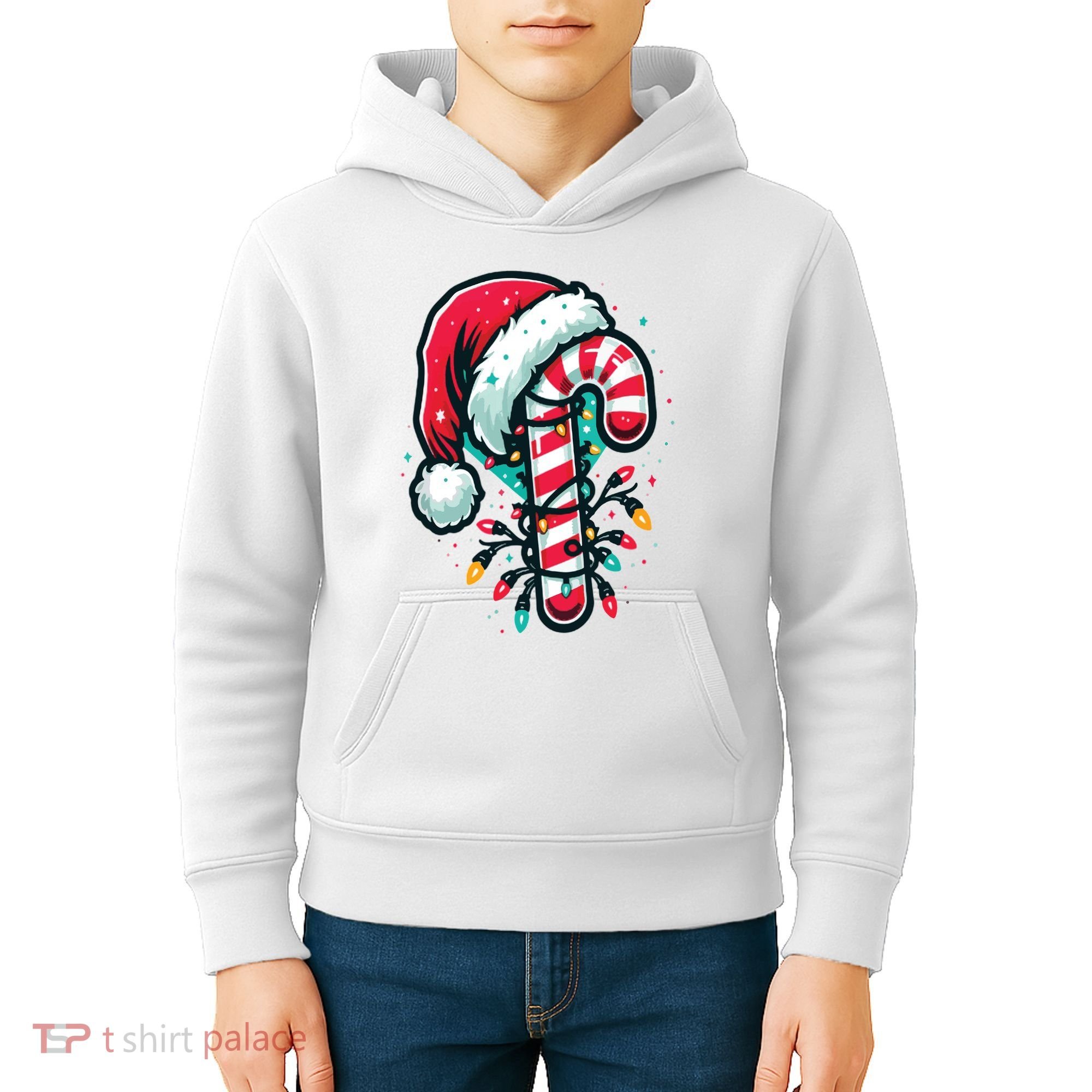Candy Cane Christmas Sweet Candy Light Kids Hoodie