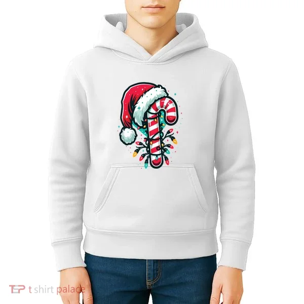 Candy Cane Christmas Sweet Candy Light Kids Hoodie