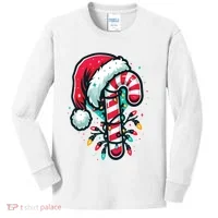 Candy Cane Christmas Sweet Candy Light Kids Long Sleeve Shirt thumb 0