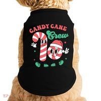 Christmas Candy Cane Crew Cute Matching Family Doggie Tank thumb 0