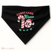 Christmas Candy Cane Crew Cute Matching Family USA-Made Doggie Bandana thumb 0