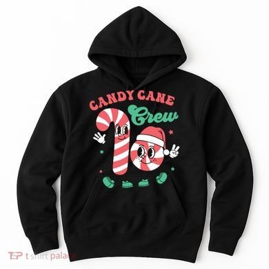 Christmas Candy Cane Crew Cute Matching Family Hoodie