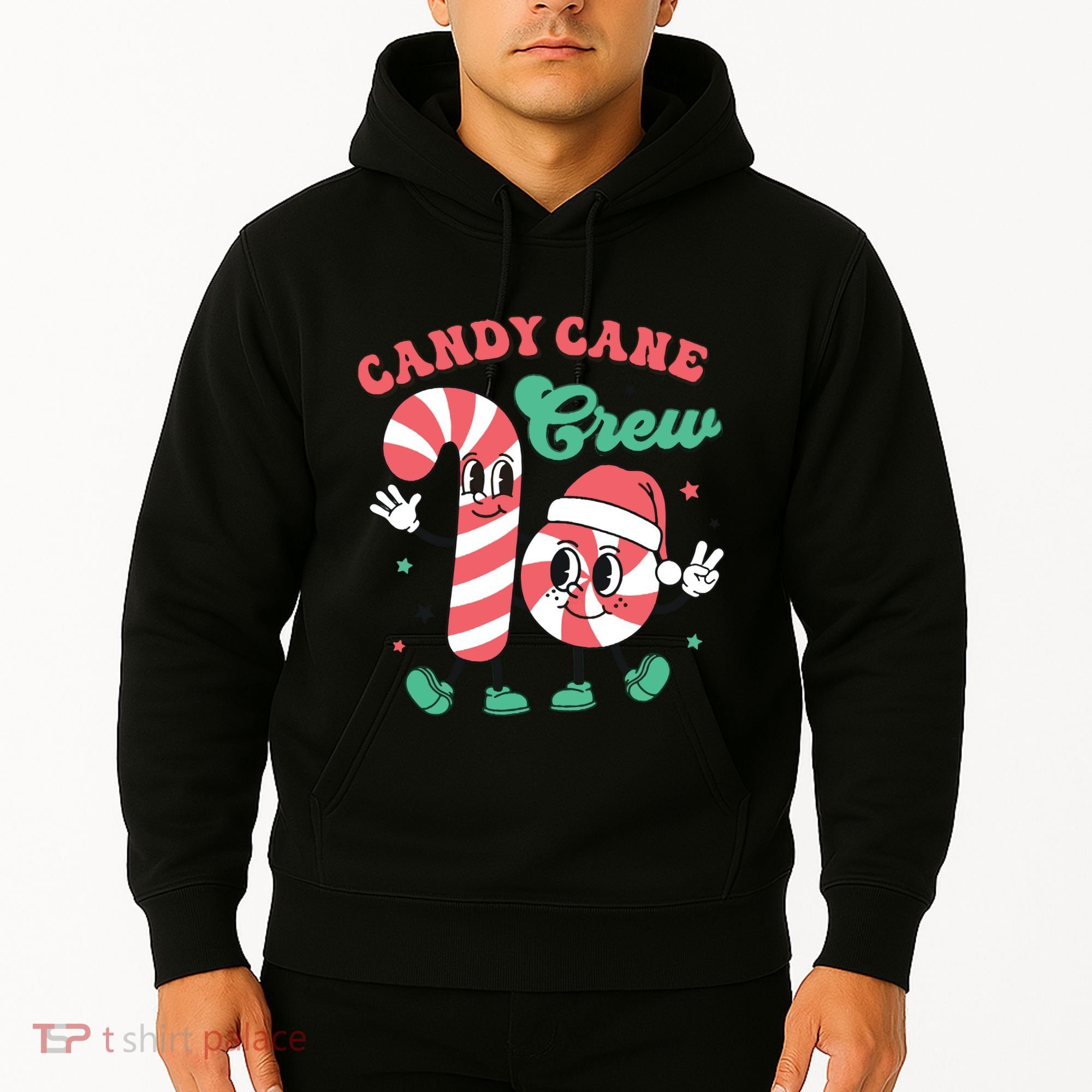 Christmas Candy Cane Crew Cute Matching Family Hoodie