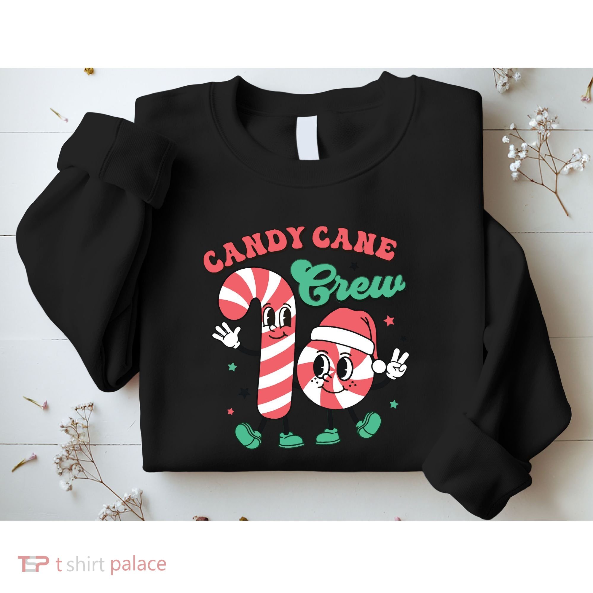 Christmas Candy Cane Crew Cute Matching Family Sweatshirt
