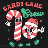 Christmas Candy Cane Crew Cute Matching Family Coaster thumb 2