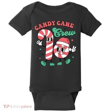 Christmas Candy Cane Crew Cute Matching Family Baby Bodysuit