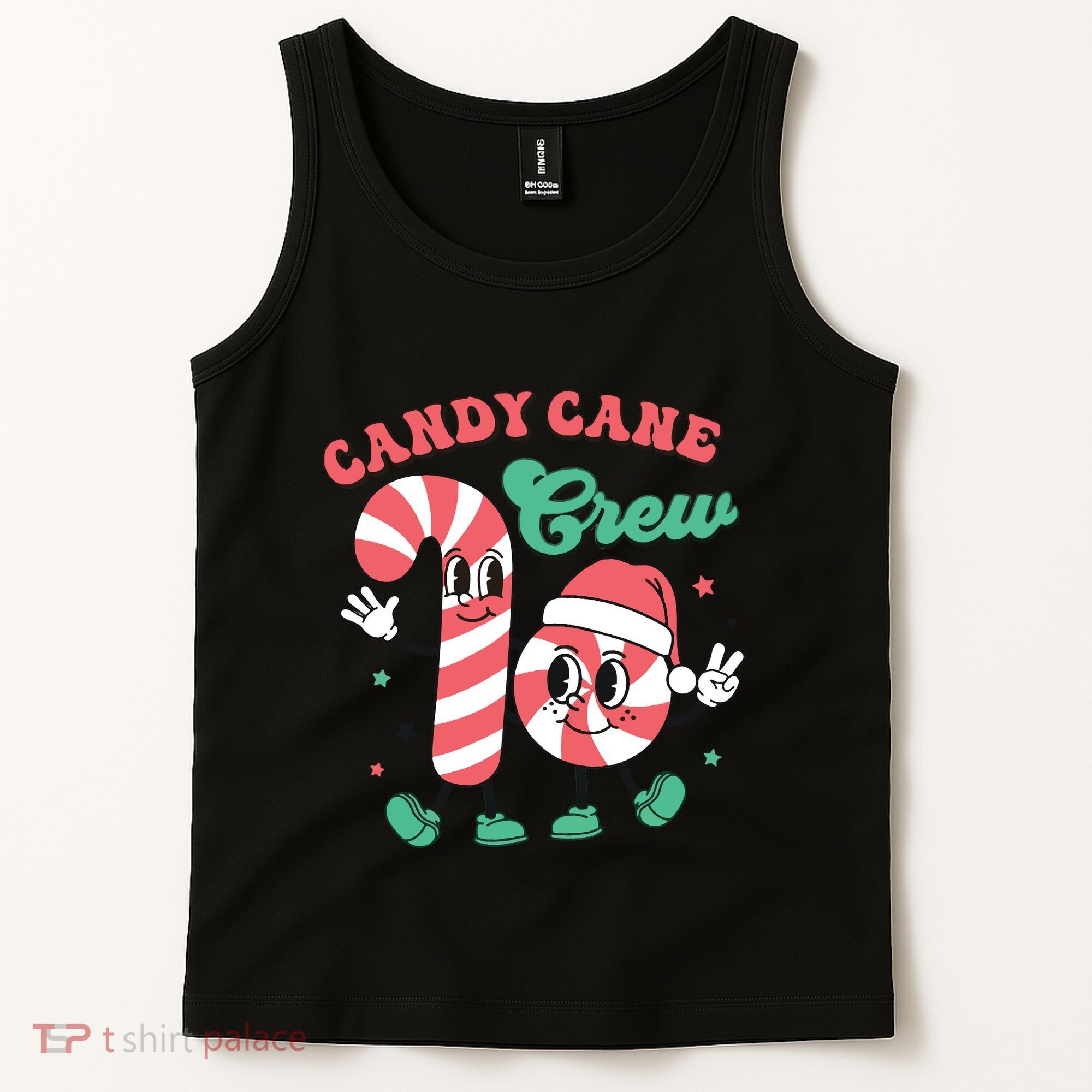 Christmas Candy Cane Crew Cute Matching Family Tank Top
