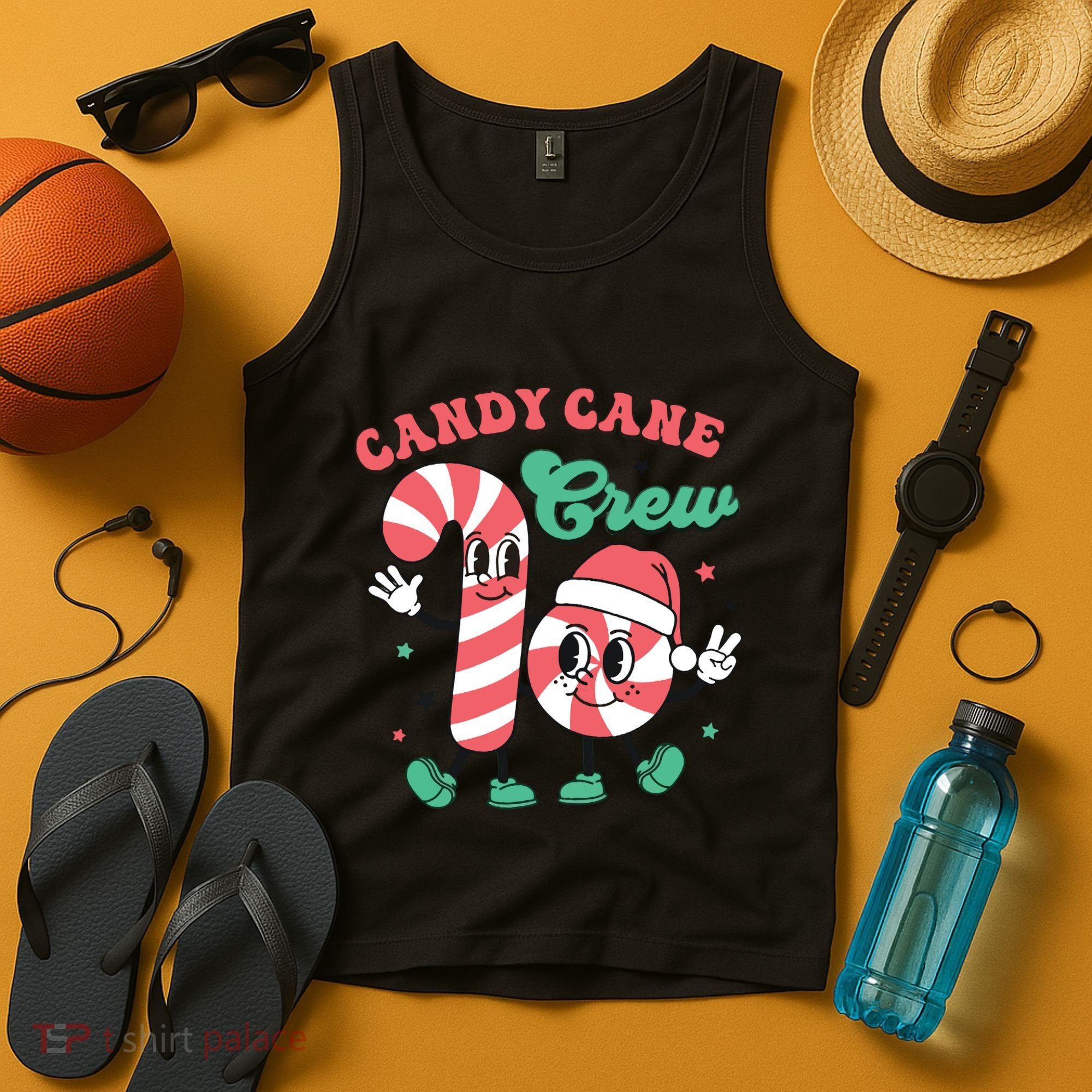 Christmas Candy Cane Crew Cute Matching Family Tank Top