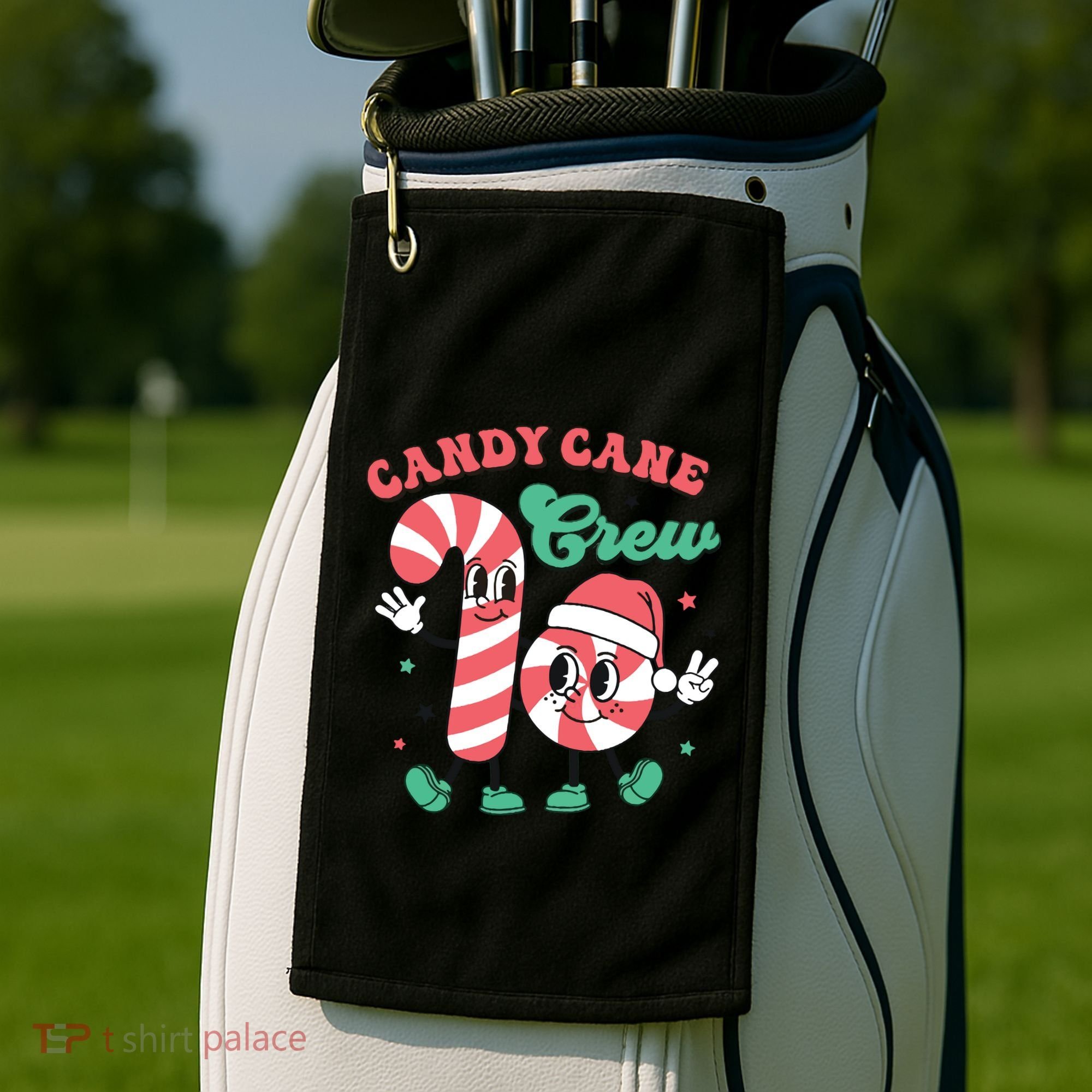 Christmas Candy Cane Crew Cute Matching Family Golf Towel