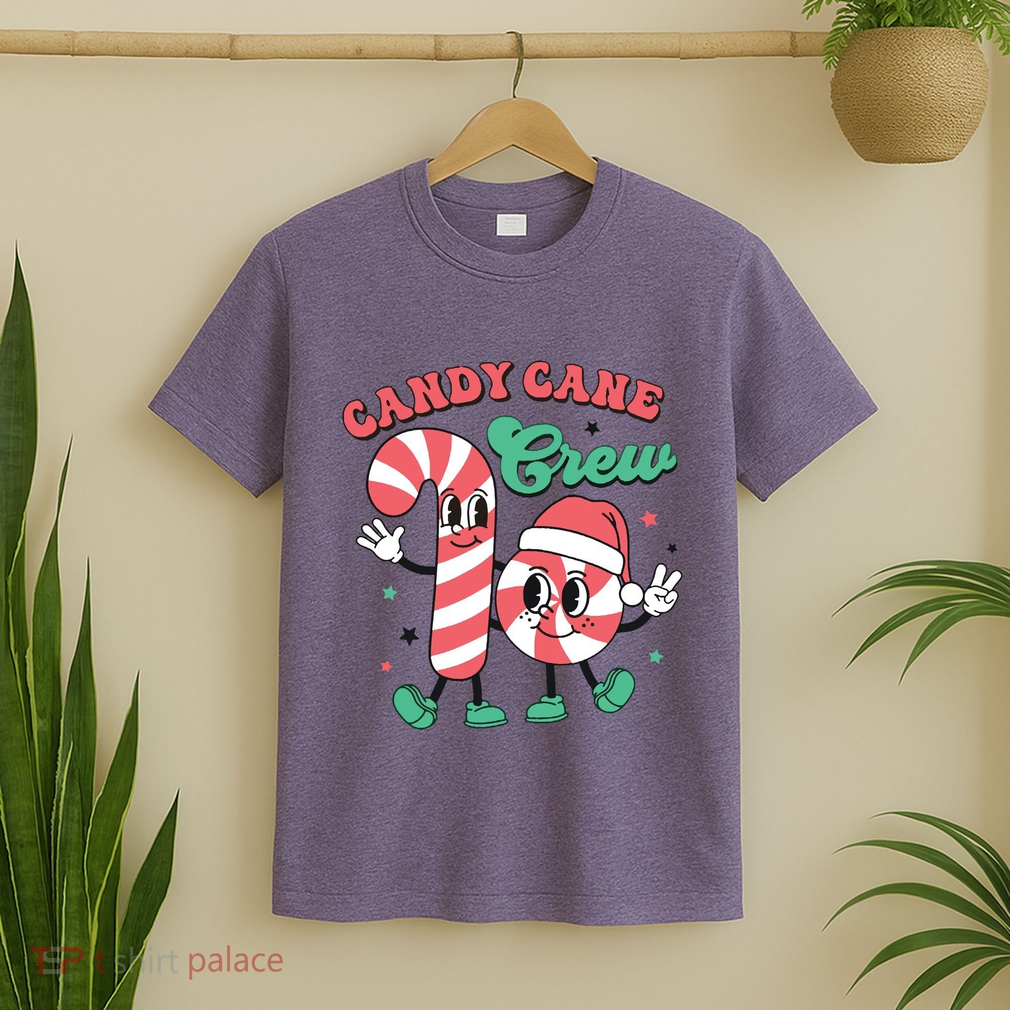 Christmas Candy Cane Crew Cute Matching Family T-Shirt