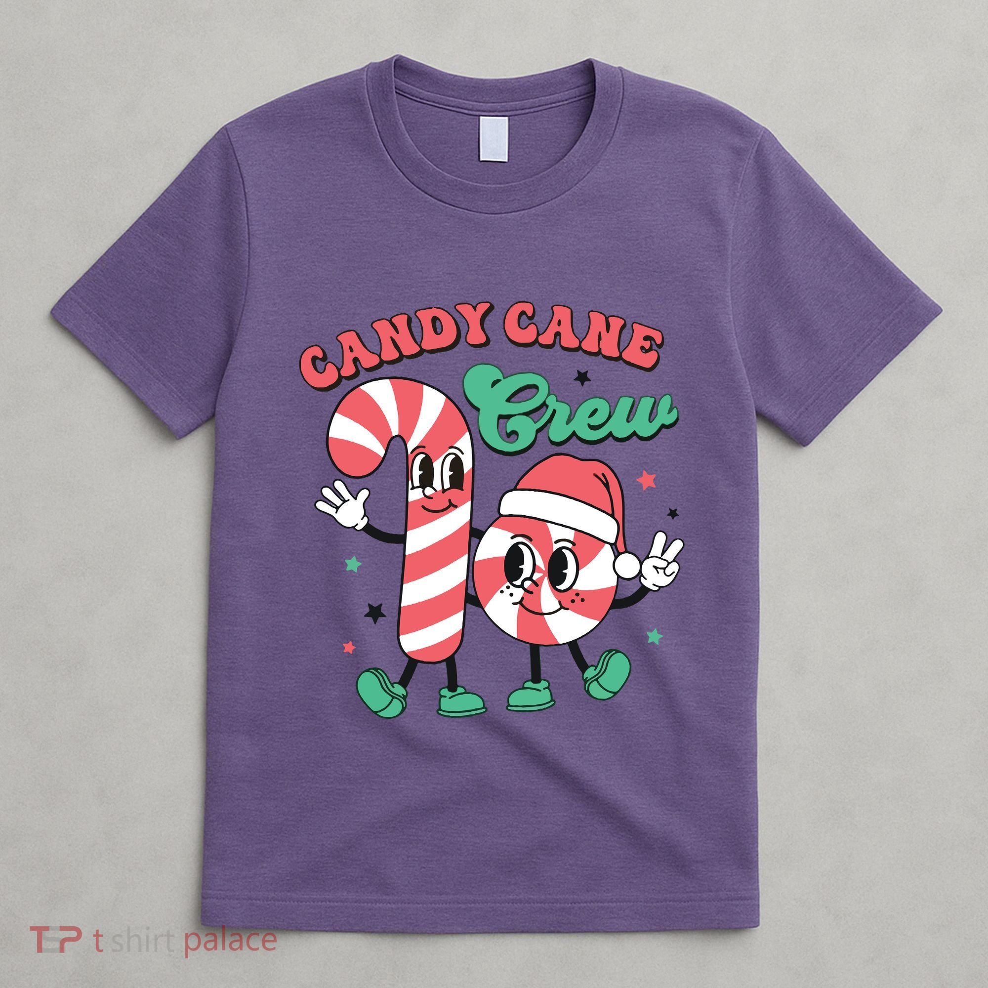Christmas Candy Cane Crew Cute Matching Family T-Shirt