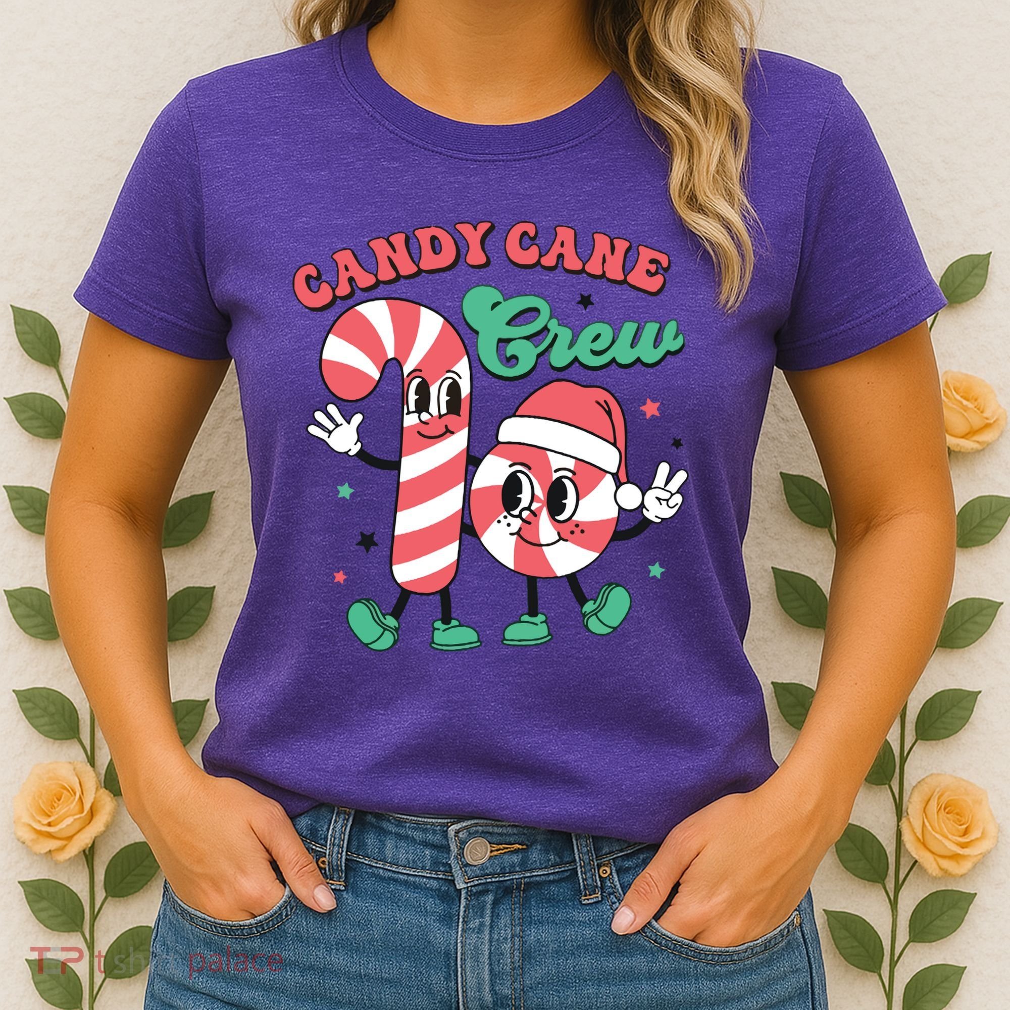 Christmas Candy Cane Crew Cute Matching Family Women's T-Shirt