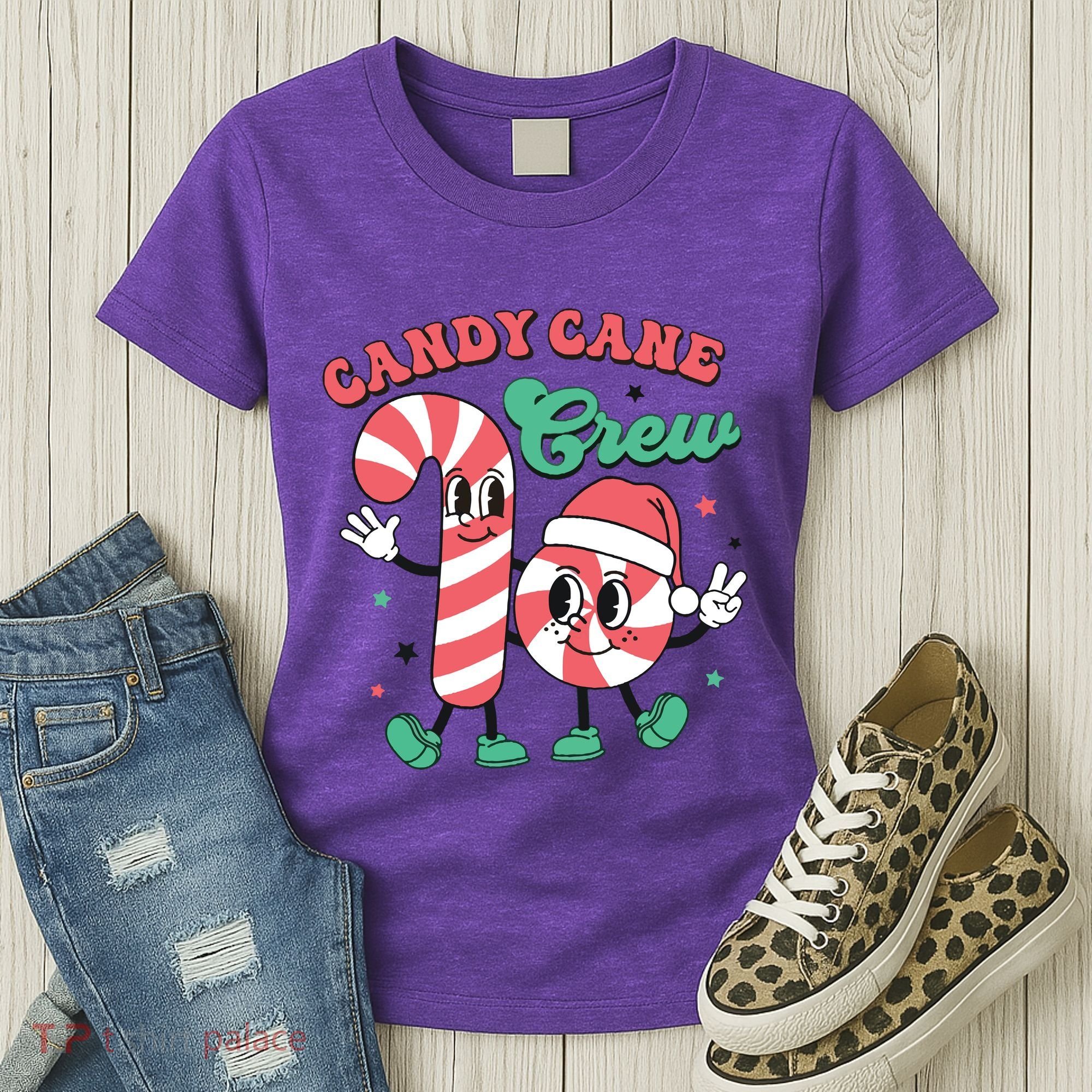 Christmas Candy Cane Crew Cute Matching Family Women's T-Shirt