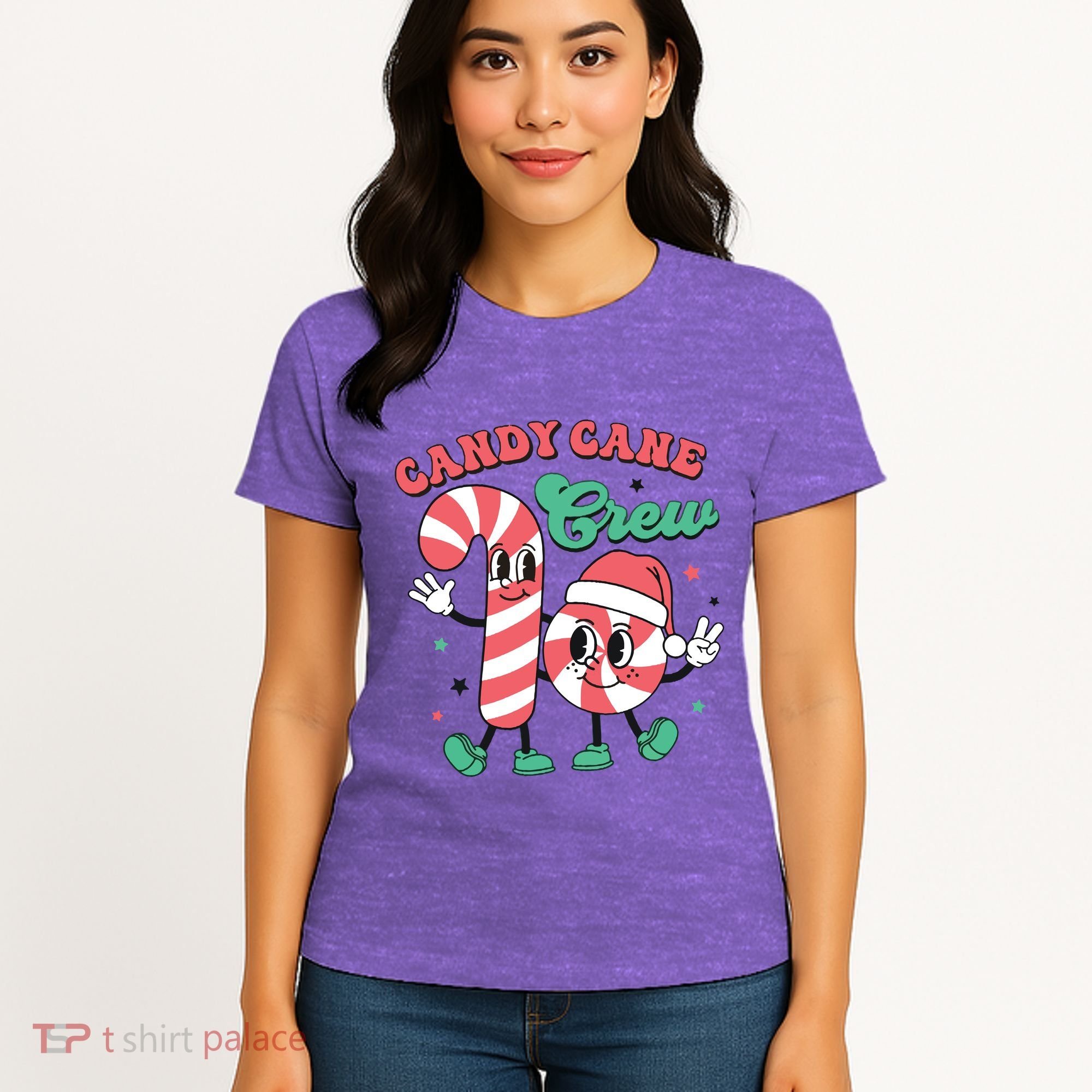 Christmas Candy Cane Crew Cute Matching Family Women's T-Shirt