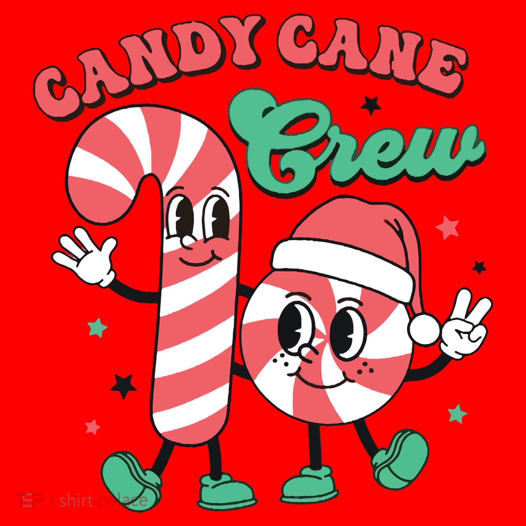 Christmas Candy Cane Crew Cute Matching Family Santa Hat