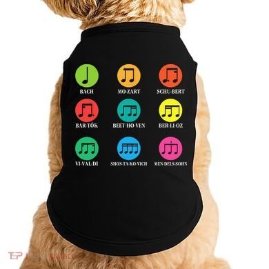 Classic Composers Classical Music Musical Notes Doggie Tank