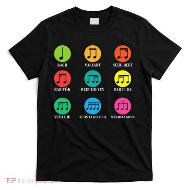 Classic Composers Classical Music Musical Notes T-Shirt