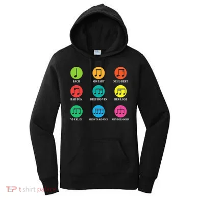 Classic Composers Classical Music Musical Notes Women's Hoodie