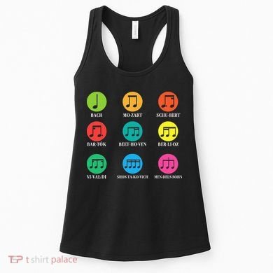 Classic Composers Classical Music Musical Notes Women's Tank Top